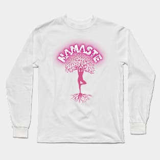 Namaste yoga tree of life design Long Sleeve T-Shirt